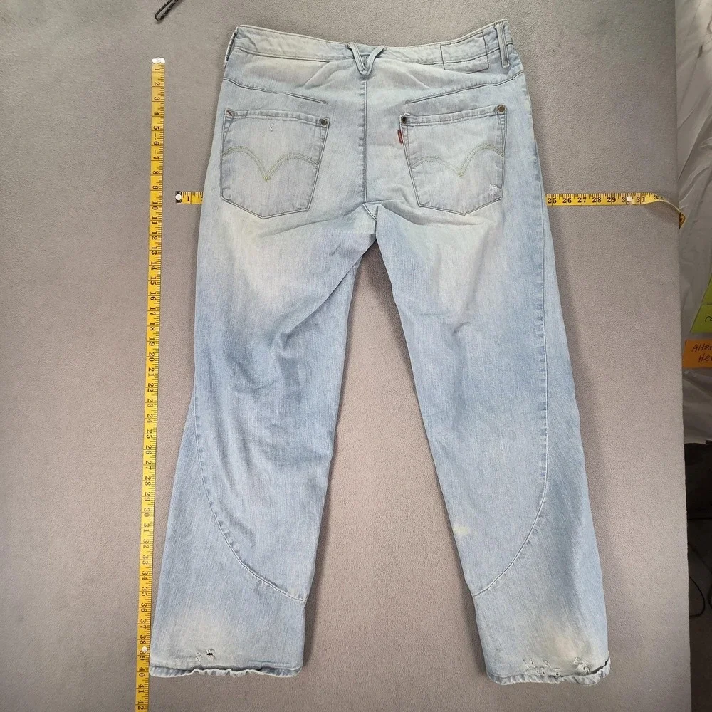 VTG‎ Levis Engineered Jeans Mens Light Wash Blue Twisted Straight Fits 34x30